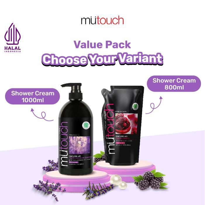 Paket Mutouch Shower Cream 1000Ml + Mutouch Shower Cream 800Ml - Sabun Mandi