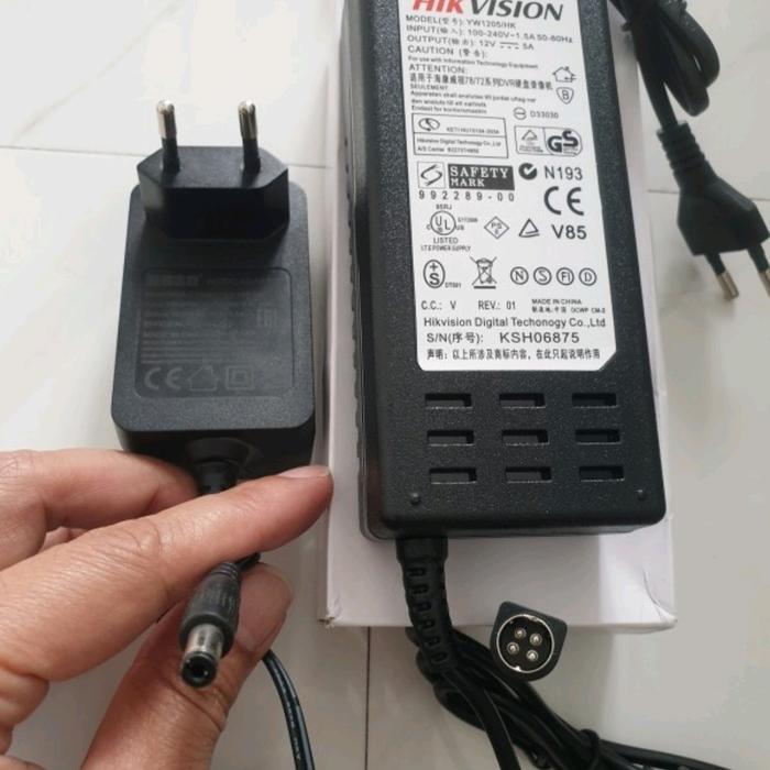 Adaptor hikvision 12V 5A 4 pin DVR Adaptor NVR CCTV Adaptor HIKVISION