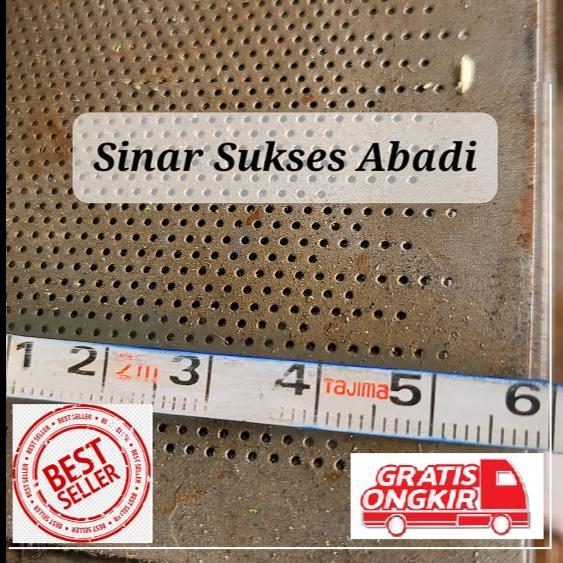 plat lubang besi - plat perforated - lubang 1 mm