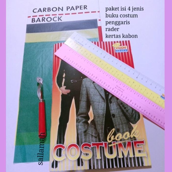 paket 4 jenis buku kostum COSTUME BOOK POLA - alat jahit - kebutuhan menjahit - alat alat mesin