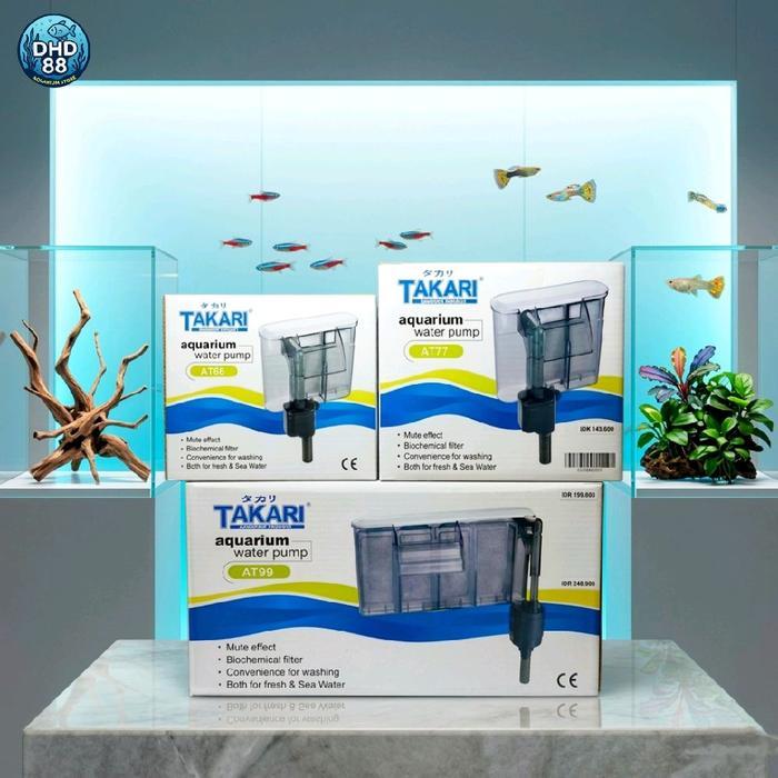 Takari Filter Gantung Hang On Water Pump AT66 AT77 AT99 Big Size Aquarium Pump Dengan Efek Mule &