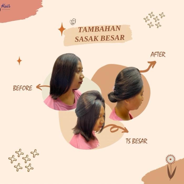 Tambahan rambut pengganti sasak penambah volume rambut TS Besar