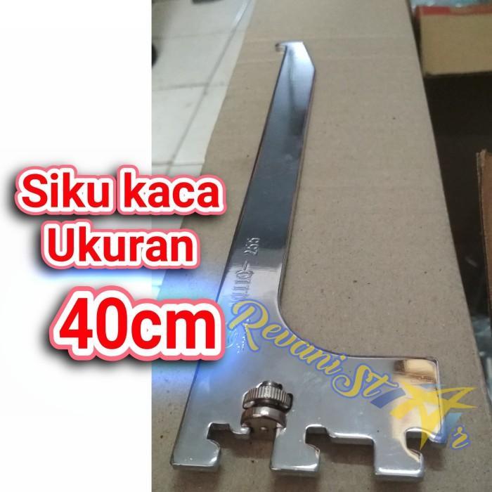 40cm Siku rak kaca daun braqcket braket penyangga rak kaca stainless