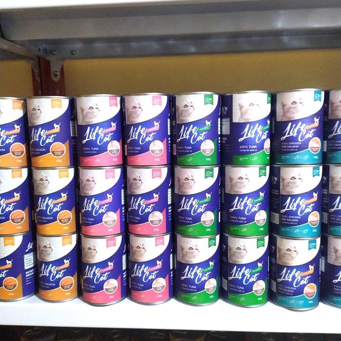 life cat kaleng 400gr - makanan basah kucing life cat kaleng 400gr
