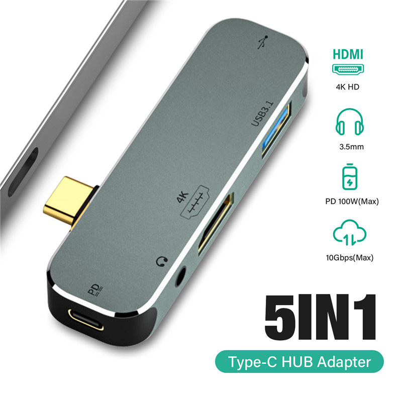 USB C HUB 4K 60Hz Type C to HDMI 2.0 RJ45 PD 100W Adapter For Macbook Air Pro iPad Pro Audio Jack PC