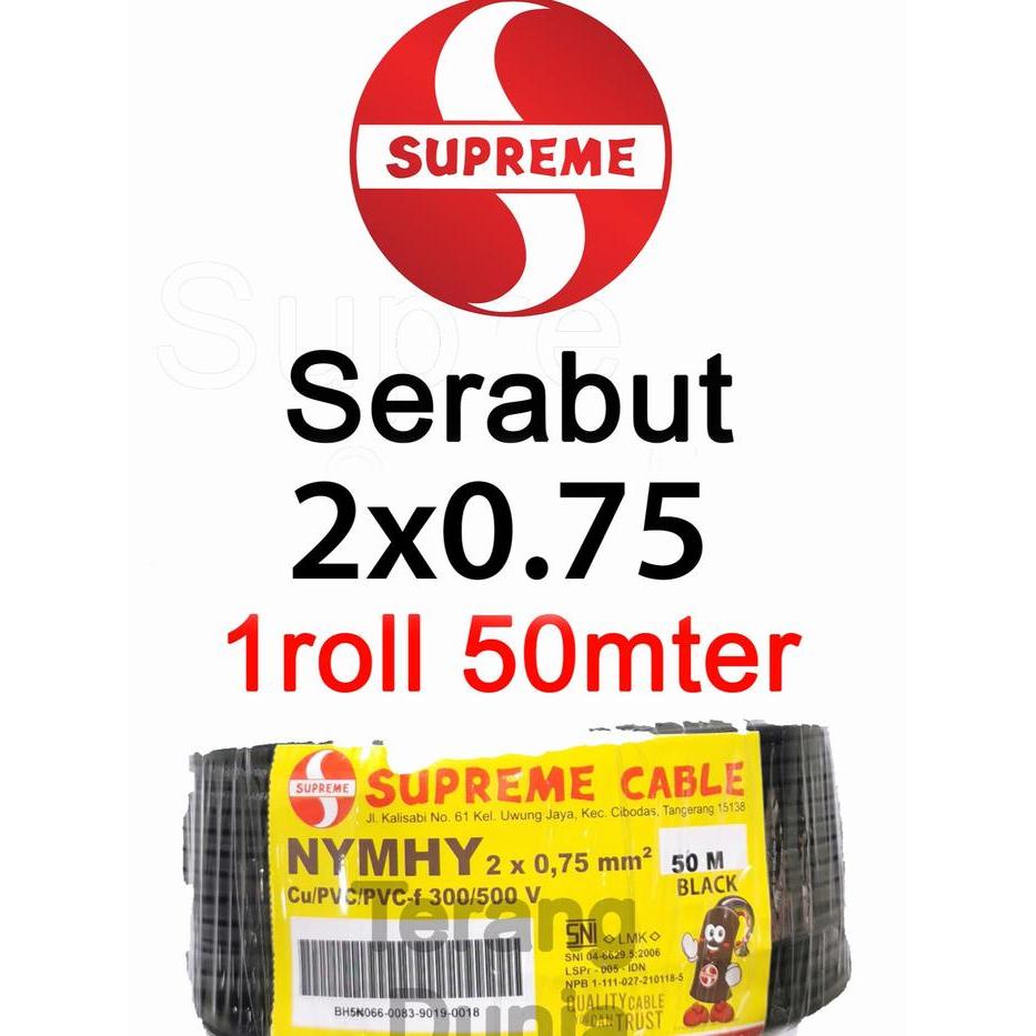 Kabel Nymhy 2X0.75 Supreme Kabel Serabut 2X0.75 Supreme Rol Nymhy 2X0.75 Supreme 2X0.75 Kabel 2X0.75