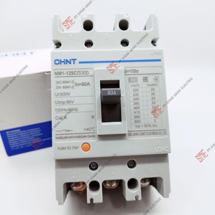 Mccb 80A 100A / 20Ka 3P / Chint Nm1-125C / Molded Case