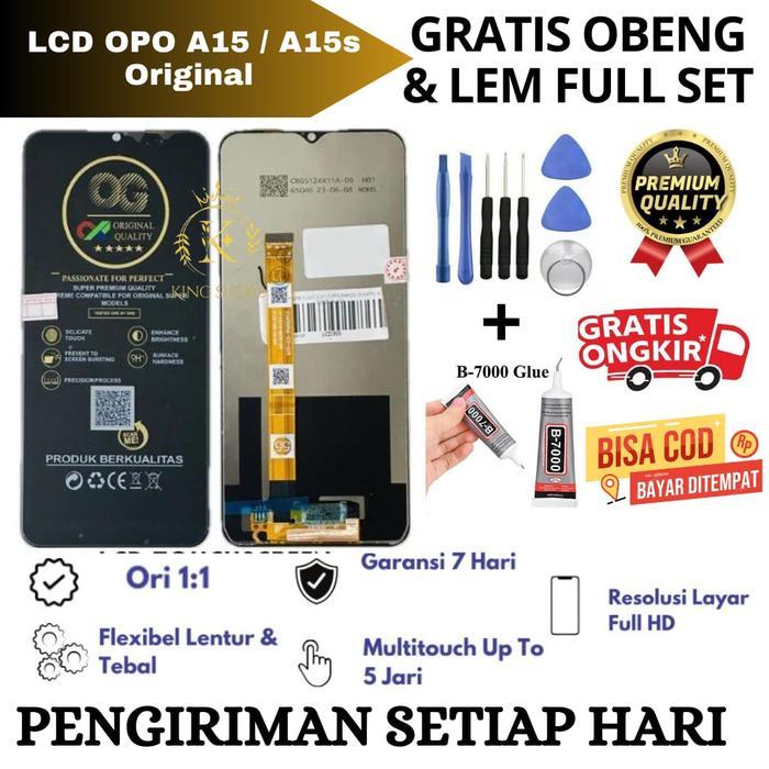 Lcd Original Opo A15 lem dan obeng / Lcd OPO A15 OG SUPER Full set *