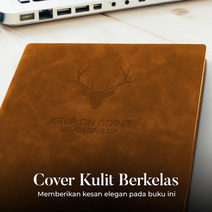 Buku Catatan Jurnal Aesthetic A5 Super Tebal Diary 360 Halaman Cover Kulit Binder Anti Air Buku