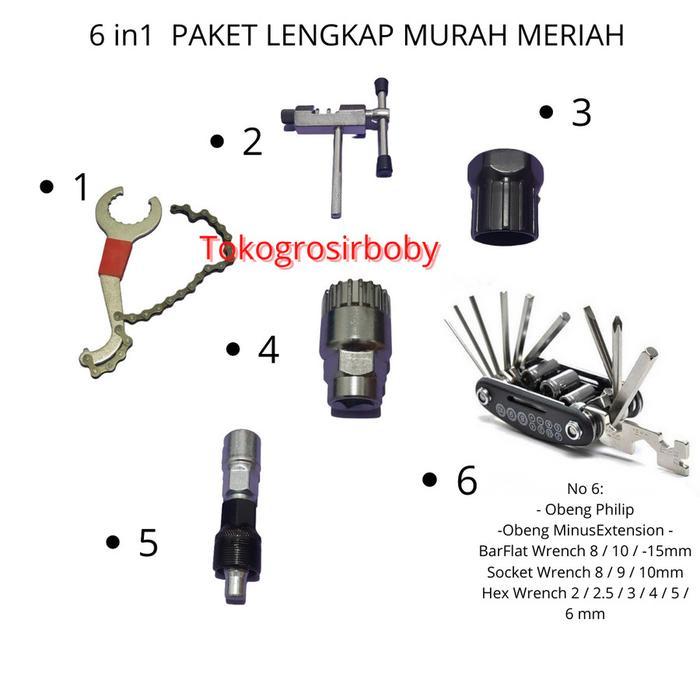 Kunci Set Sepeda Lengkap Alat Toolkit Sprocket Sproket Sepeda Peralatan Perlengkapan Sepedah Mtb