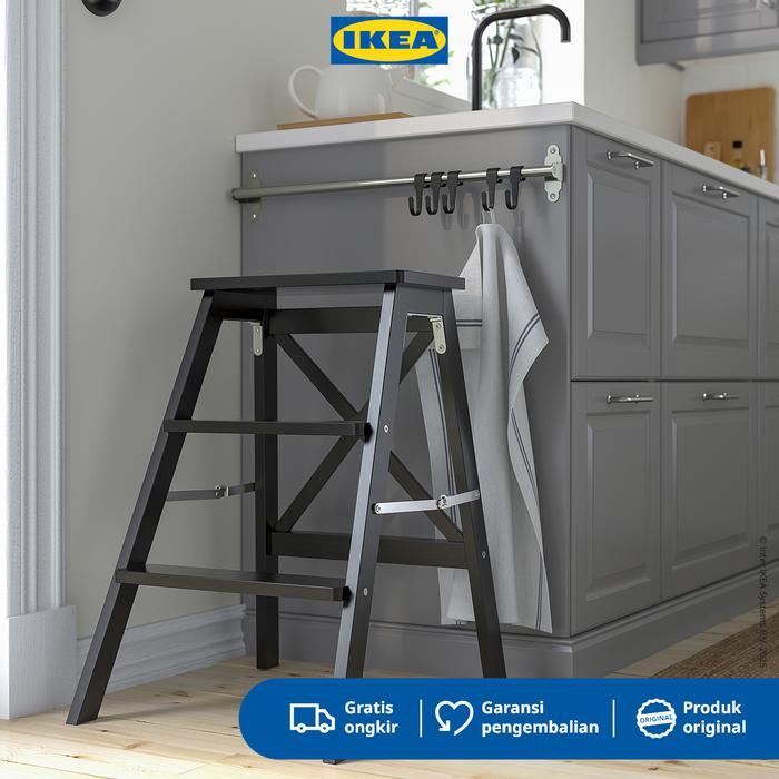 IKEA BEKVAM Tangga 3 Tingkat Serbaguna Hitam 63 cm Kayu
