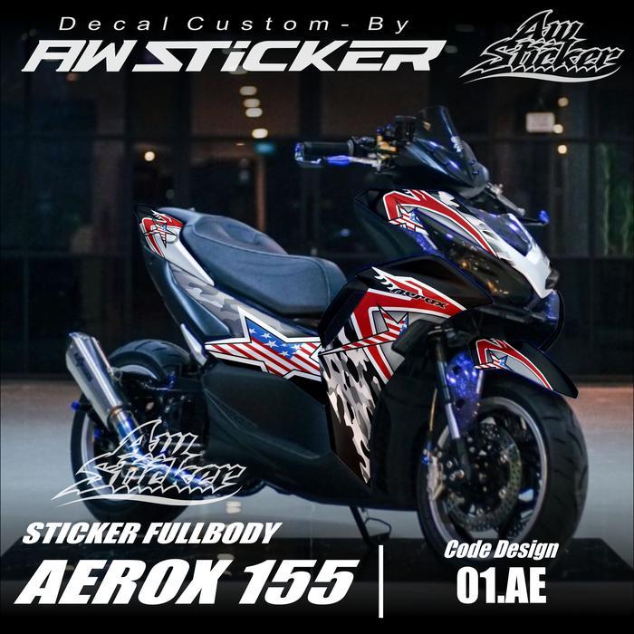 Decal Sticker Aerox 2021 Conetted Full Body / Decal Aerox Motif Helm Arai Haeyden
