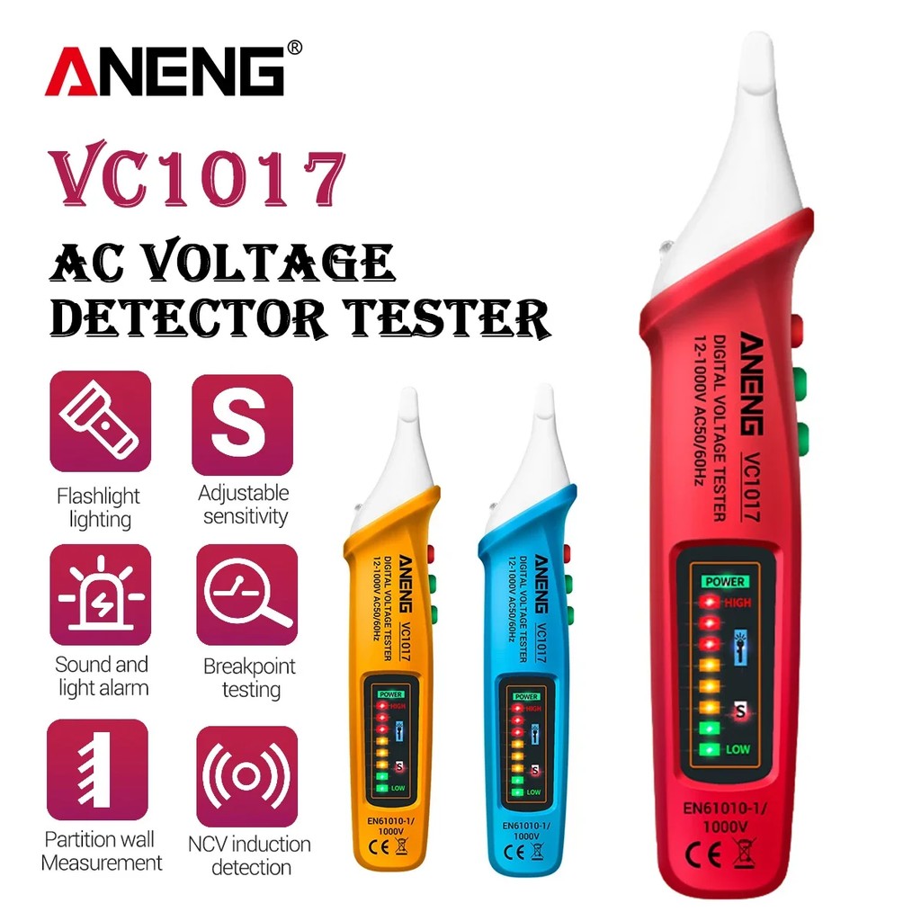 New ANENG VC1017 AC Voltage Detector Tester Meter 12V-1000v Non-contact Pen Style Electric Indicator