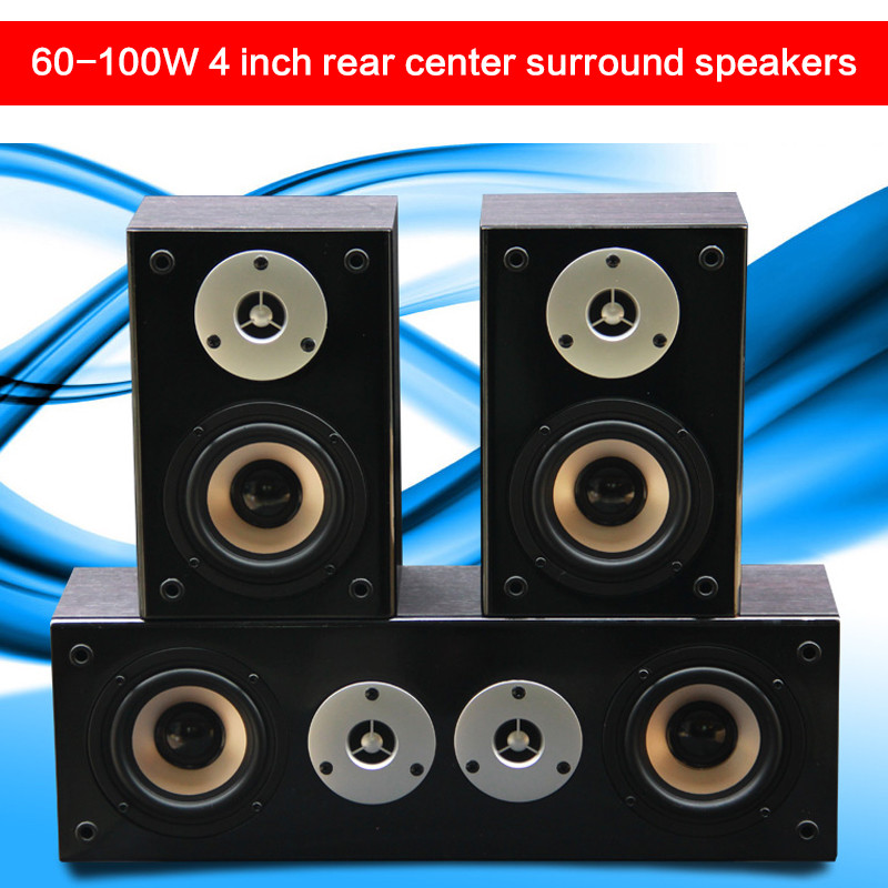 100W 4 Inch High Power Wall Mount Rear Center Surround Speaker Home Theater Passive Audio
