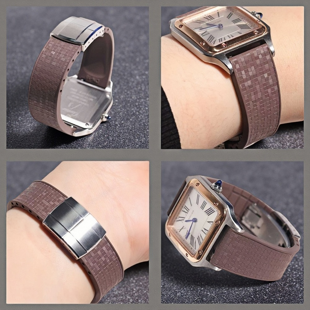 Denique Mosaic CTS Watch Strap For Cartier Tank For Cartier Dumont Quick Release Spring Clasp Buckle