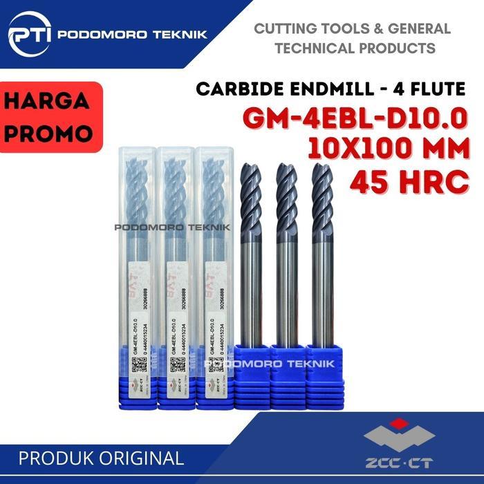 Endmill Carbide 10X100L Merek Zcc-ct 45 Hrc Endmill Zcc-ct