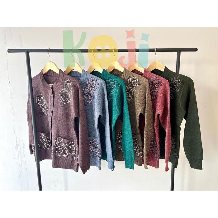 Sweater/Mantel Rajut Ibu-Ibu Premium Koji - Kerah/Oblong Pasti Promo