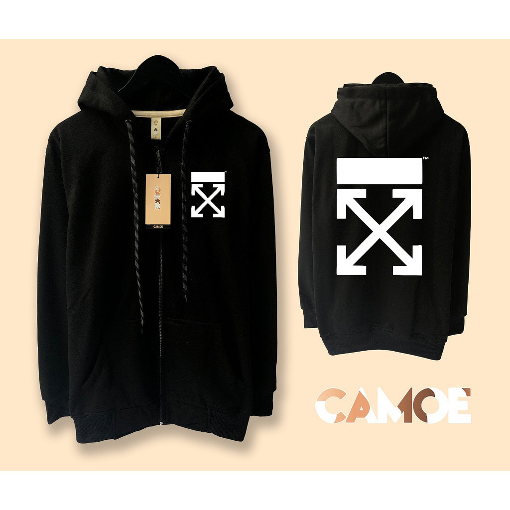 Jaket Hoodie Zipper Off White logo