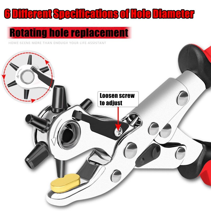 Multi-functional Punch Pliers Round Hole Oval Hole DIY Tool Watchband Strap Household Leathercraft L