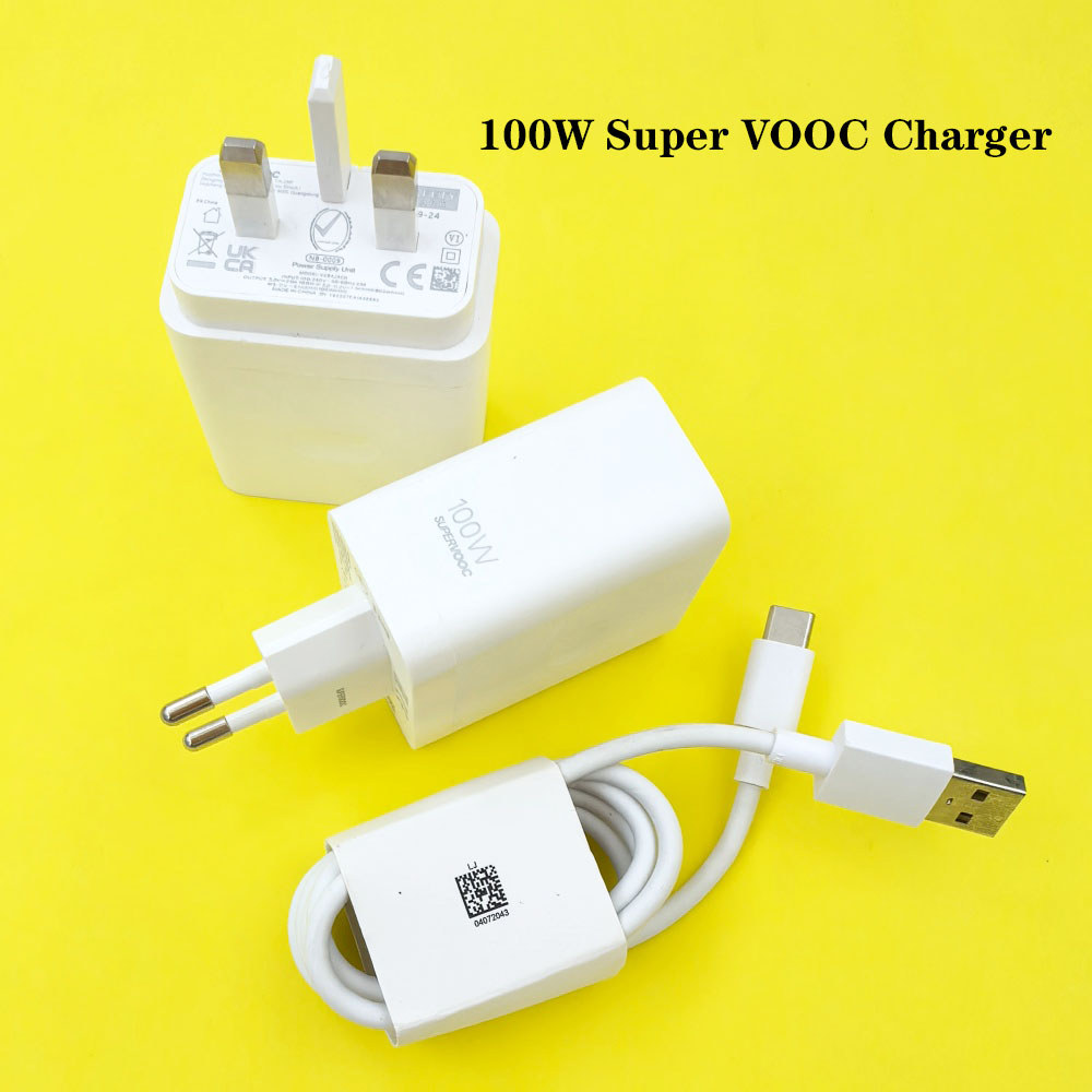 Realme 100W SuperVOOC EU/UK Charger Fast Charging Power Adapter 10A USB C Cable For Realme GT 8 7 6