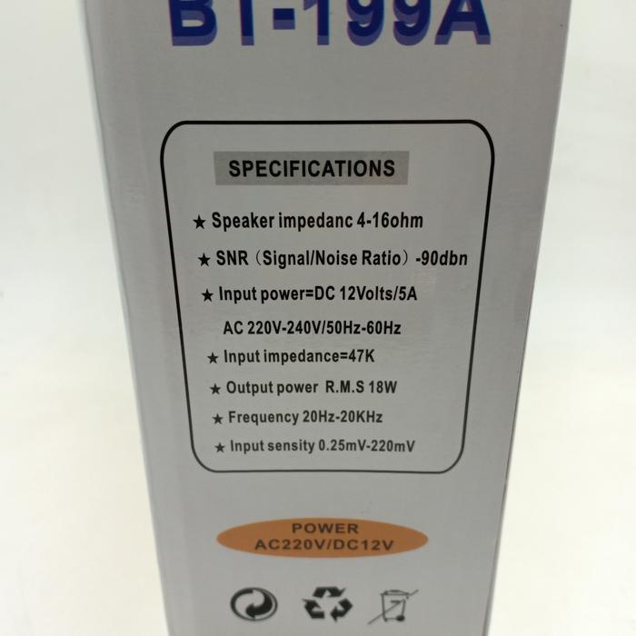 Amplifier Bluetooth Fleco Bt-199A - Ampli Fleco 199A Amplifier Karaoke