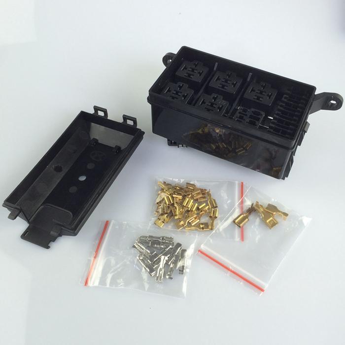 DC 12V CAR MARINE 6-WAY RELAY / 6 SLOT BLADE FUSE HOLDER BOX BLOCK / MOBIL RELAY 6 WAY FORSALE