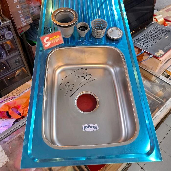(SB38 ROYAL BCP 1LUBANG SAYAP) Bak cuci Piring pstainless+Avur