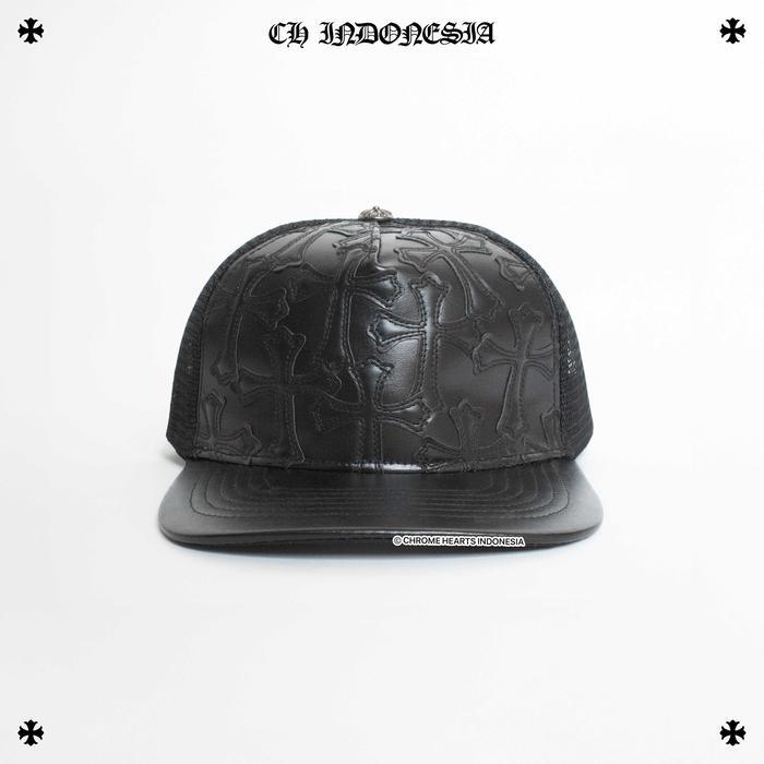 Topi Chrome Hearts Hat art/hat/mltcrs/ptch/tpd/jpn HT3285 Leather Cap