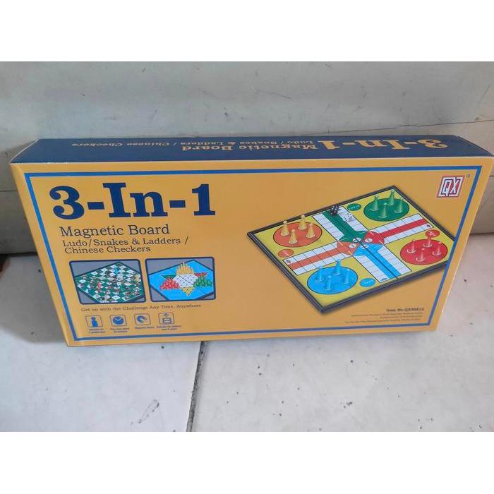 Ready Ludo 3In1 Mainan Papan Magnet 3 In 1 - Ular Tangga - Halma - Ludo
