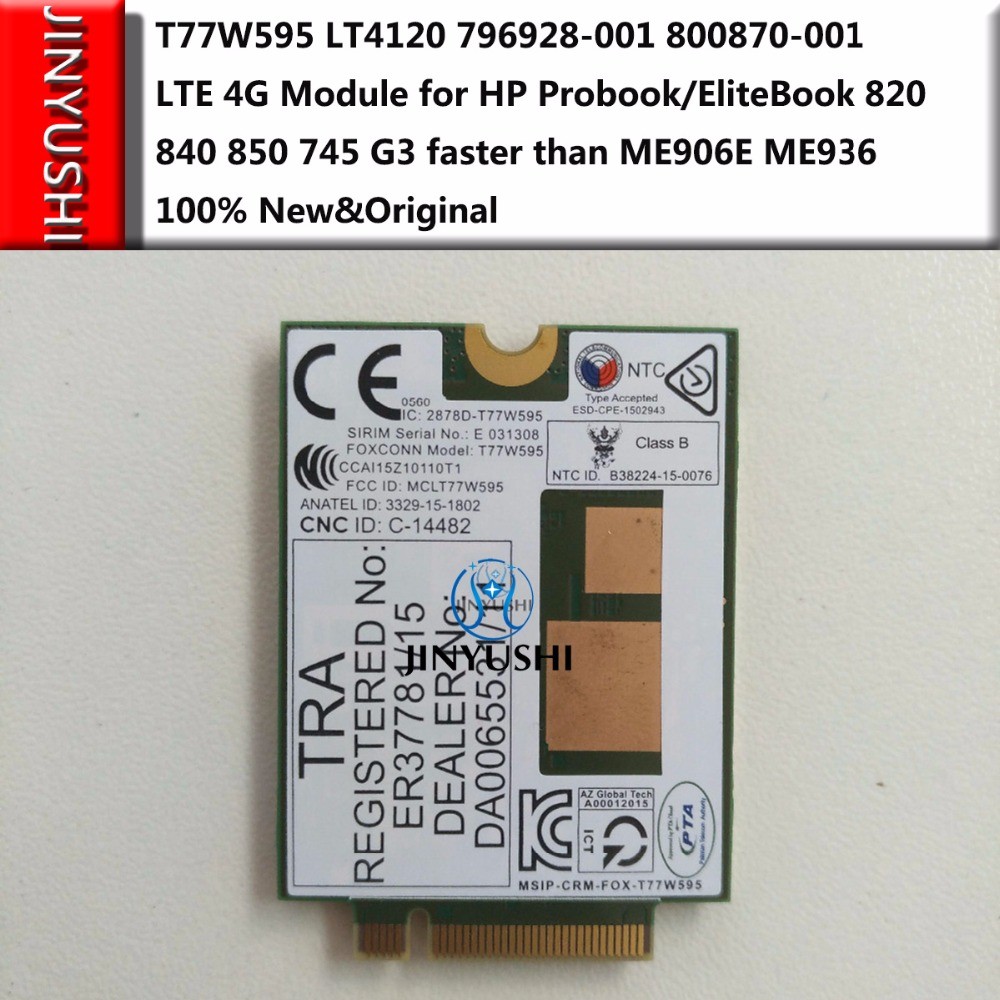 T77W595 LT4120 FOR HP PROBOOK X2 612 G2 SNAPDRAGON X5 LTE 4G FOR HP PROBOOK/ELITEBOOK 820 840 850