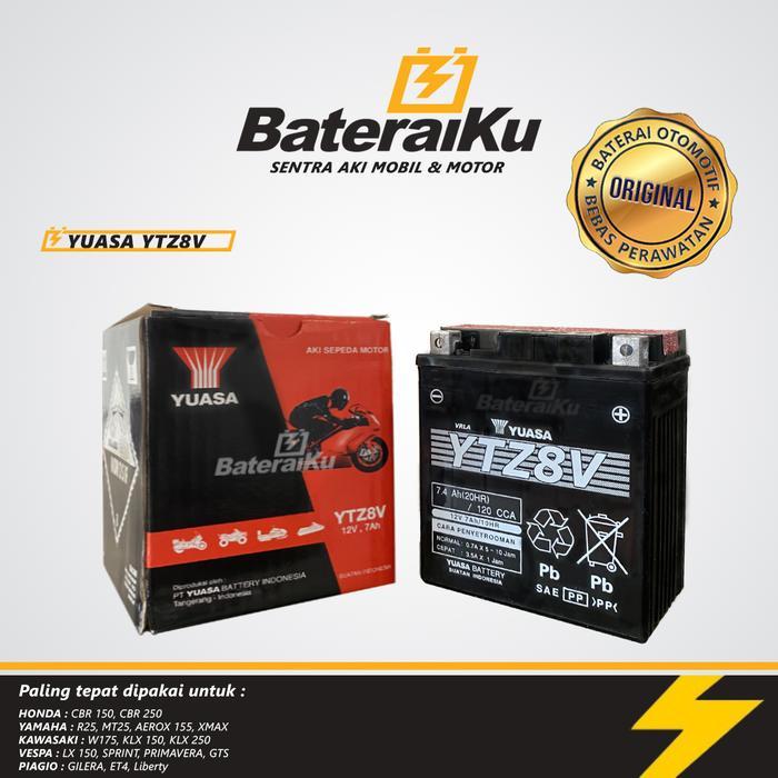 Aki Yuasa Original Ytz8V Aki Kering Aki Motor Xmax, Vespa Matic Motorcycle, Dll