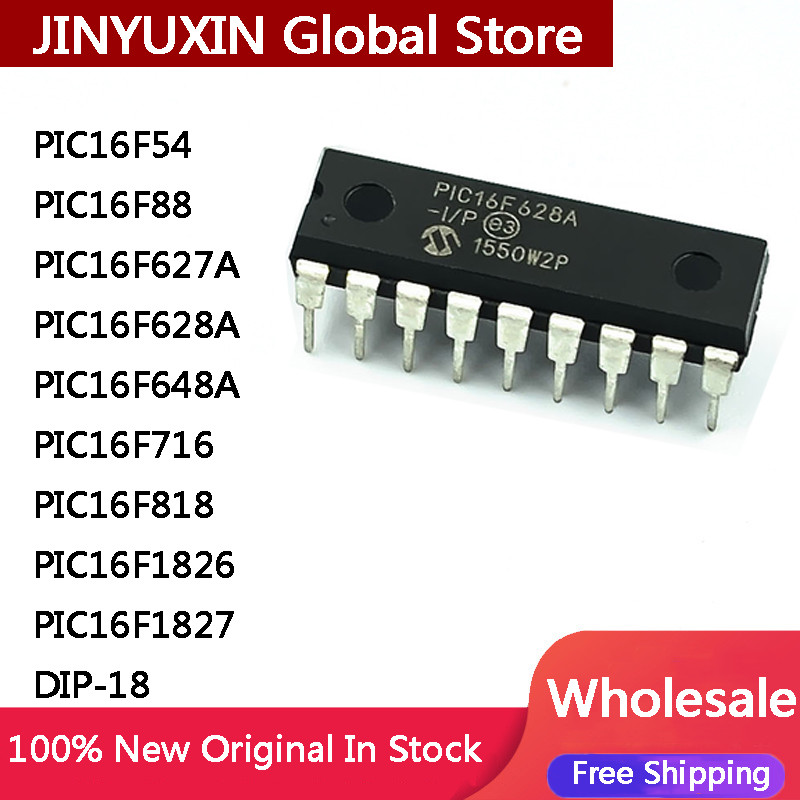 5Pcs PIC16F54 PIC16F88 PIC16F627A PIC16F628A PIC16F648A PIC16F716 PIC16F818 PIC16F1826 PIC16F1827