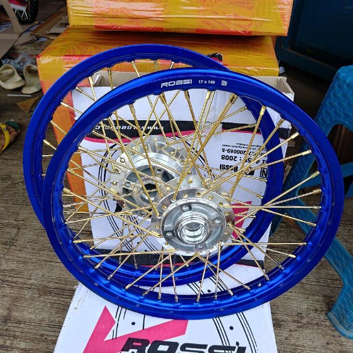 Velg jari jari Supra X 125 double disc dan Blade New paketan ring 17 140 140 blue dark