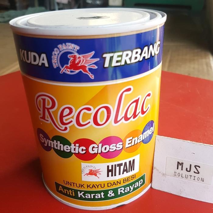 CAT MINYAK RECOLAC KUDA TERBANG 1 KG KAYU HITAM PUTIH WARNA