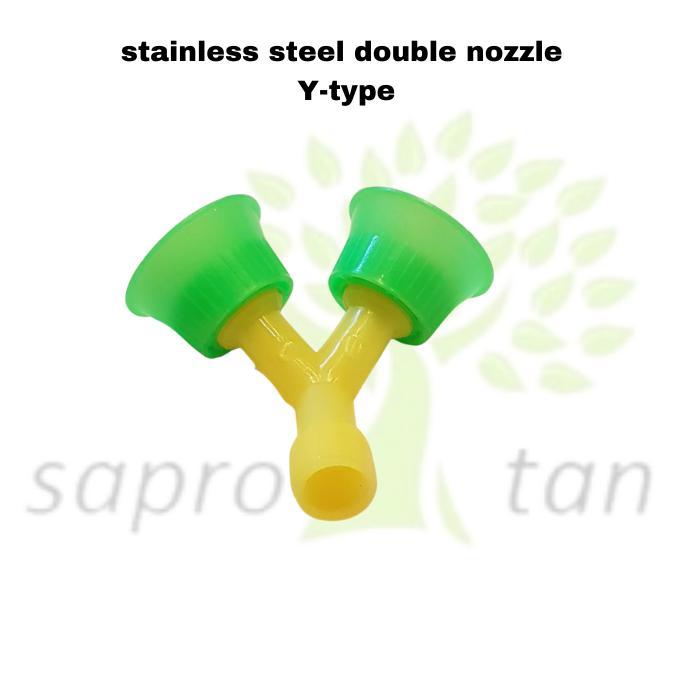NOZZLE PLASTIK SPRAYER MANUAL ELEKTRIK DOUBLE 2 HEAD KEPALA Y-TYPE 219
