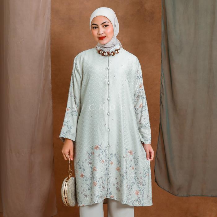 Richdept Puspita Tunik - Atasan Tunik Wanita Tunik Motif Satin Outfit Lebaran 2026 Pasti Ori