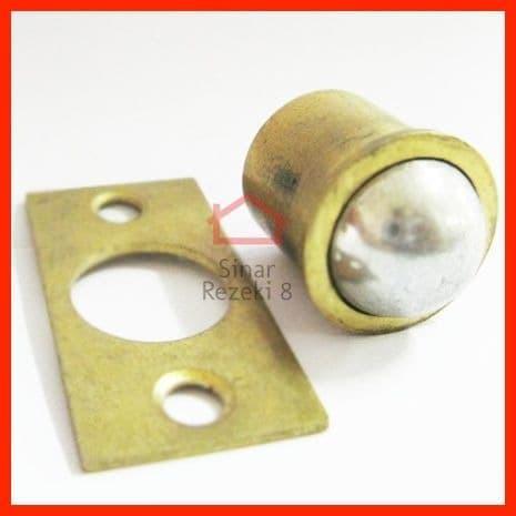 Mata Ayam 9.5 mm Kuningan Tanam Ball Catch Pengunci Pintu Lemari Pelor .
