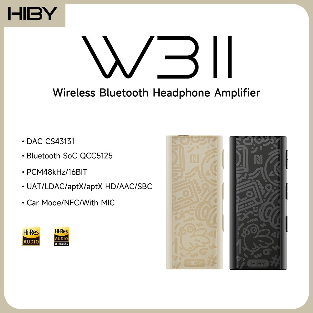 HiBy W3 GEN 2 Penerima Audio Bluetooth USB DAC Dongle Hitam