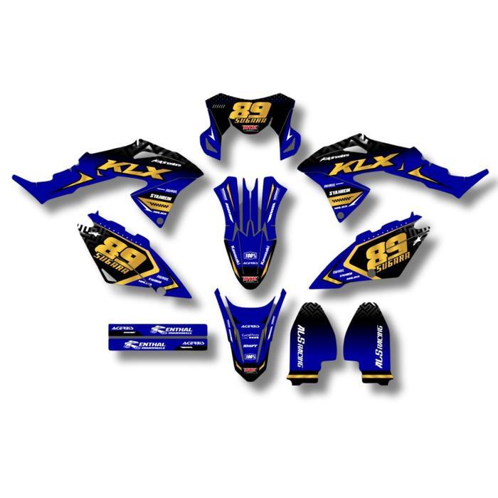 Stiker Klx 150Bf Decal Full Bodi Warna Biru Supermoto Dtxconcept Blue Sabre