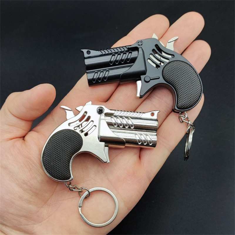 Mini Keychain Metal Rubber Band Gun Burst Rubber Band Launcher
