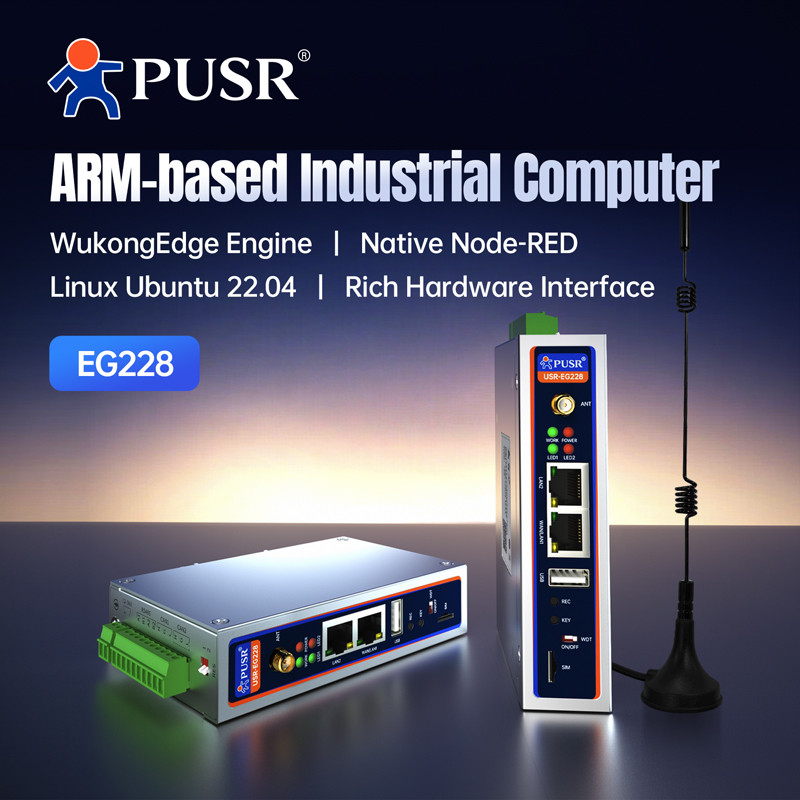 PUSR ARM Industrial Computer RK3506J Ubuntu 22.04 DDR3 512MB Modbus PLC DLT645 MQTT 2CANFD 4G/WiFi