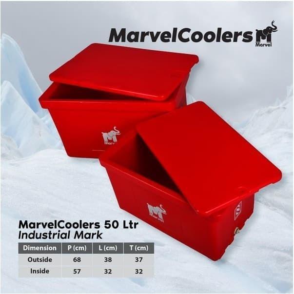 MARVEL COOLER BOX 50 LITER INDUSTRIAL MARK COOL BOX ICE BOX ES BOX KOTAK PENYIMPANAN TEMPAT