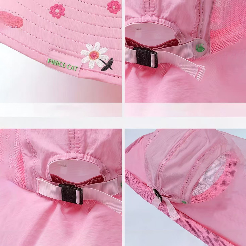 3-8Y Children's Sun Protection Hat Baby Sun Hat Boys Large Brim Sun Hat Girls Fisherman Hat UV