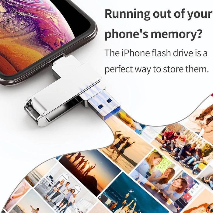 1TB 2TB HP FLASHDISK USB3.0 STIK MEMORI 3-IN-1 FLASH DRIVE LOGAM OTG KECEPATAN TINGGI UNTUK ANDROID
