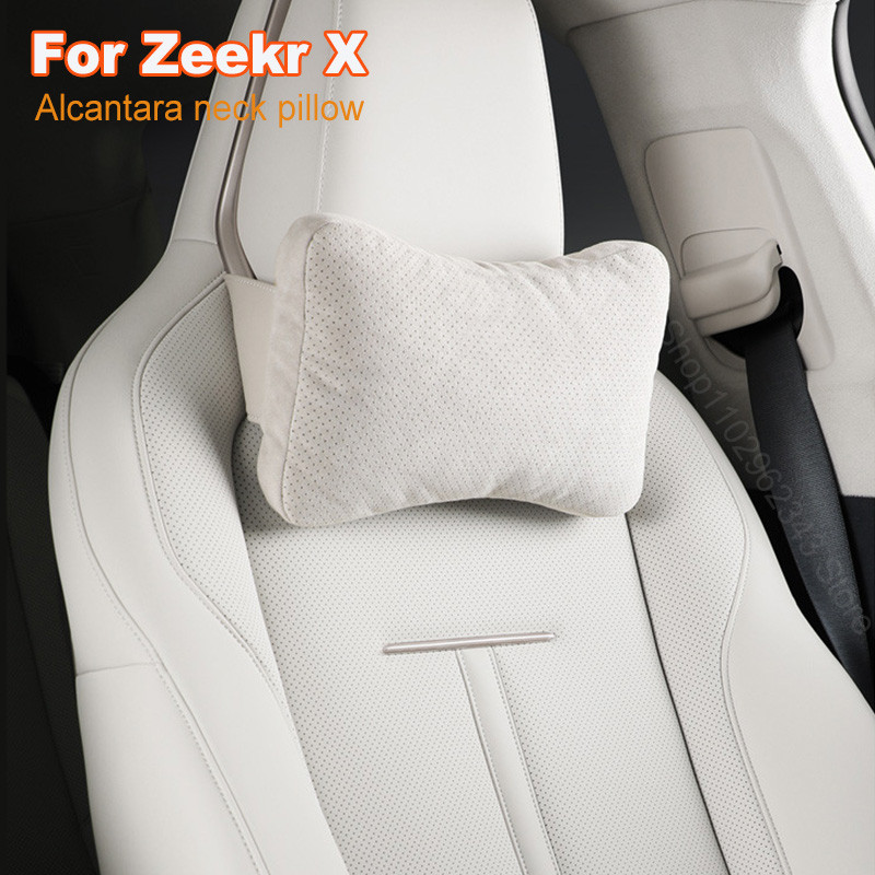 Suitable for ZEEKR X Sports Seat Headrest Hidden Strap Car Neck Pillow Guard Alcantara Suede Pillow