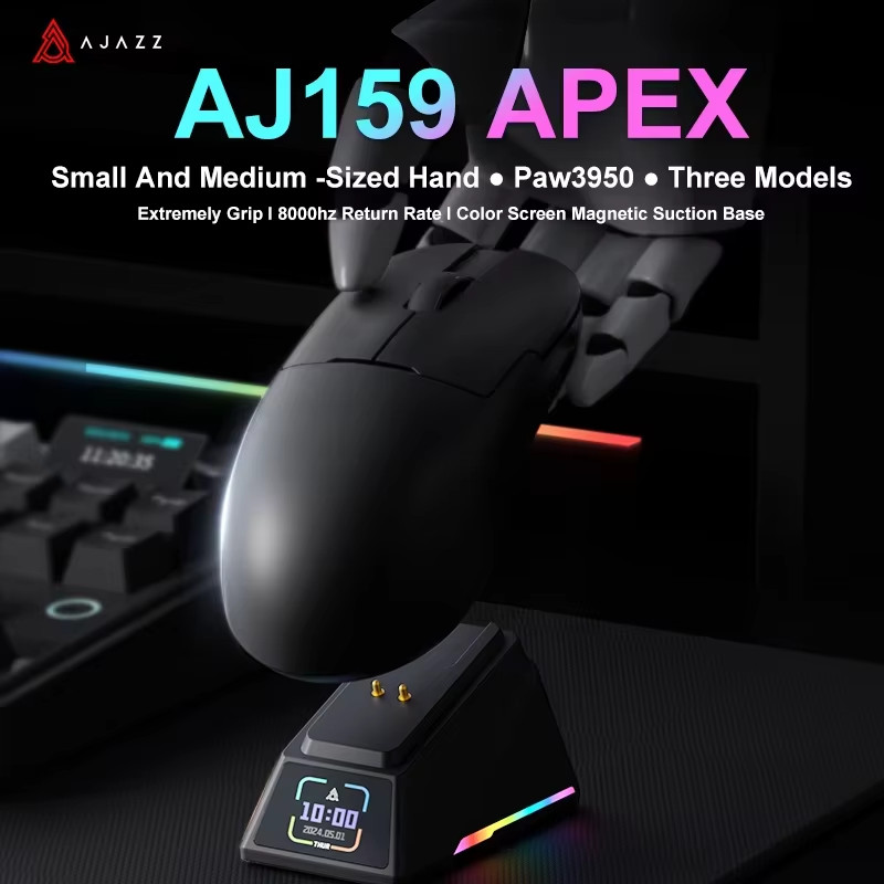 AJAZZ AJ159 APEX/AJ159PRO Wireless Gamer Mouse with RGB Magnetic Charging Base Lightweight AJ159P