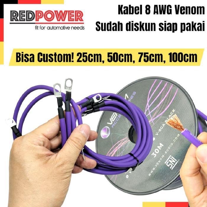 New Kabel 8 Awg Ungu Purple 8Awg Di Skun Bisa Custom Ground Power Audio Venom