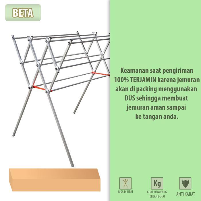 Jemuran Lipat Aluminium Jemuran Pakaian Rak Handuk Aluminium 9 Palang Tbk