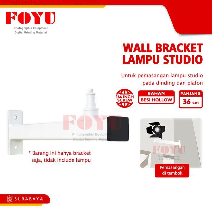 Wall Bracket Dinding Plafond Lampu Studio Foto Video Light Spigot Head Besi Putih Doff