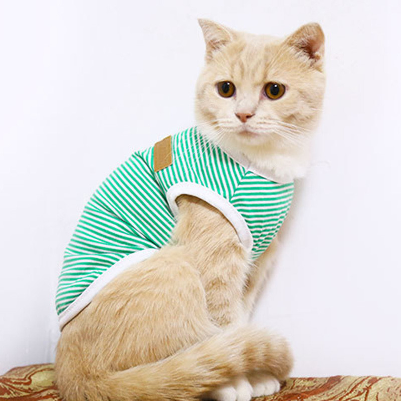 Classic Stripe Cat Clothes for Cats Summer Pet Dog Vest Shirt katten kleding Kedi Suit Goods For